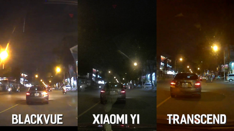 Đánh giá camera hành trình Xiaomi Yi 2.7K, Transcend DP230, Blackvue DR590