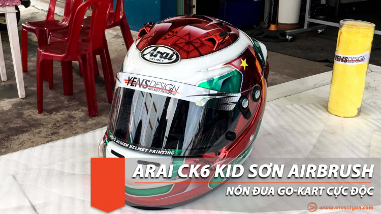 Khui thùng Arai CK6 kid: nón đua Gokart cho trẻ em sơn airbrush cực độc