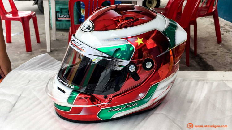 Khui thùng Arai CK6 kid: nón đua Gokart cho trẻ em sơn airbrush cực độc