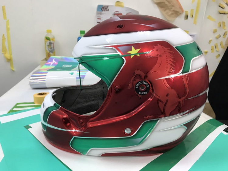 Khui thùng Arai CK6 kid: nón đua Gokart cho trẻ em sơn airbrush cực độc