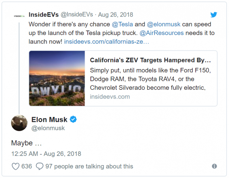Tesla hứa hẹn ra mắt bán tải điện hoàn toàn trong tương lai