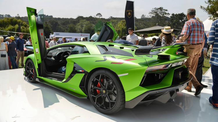 Cận cảnh vẻ đẹp của siêu phẩm Lamborghini Aventador SVJ tại Pebble Beach