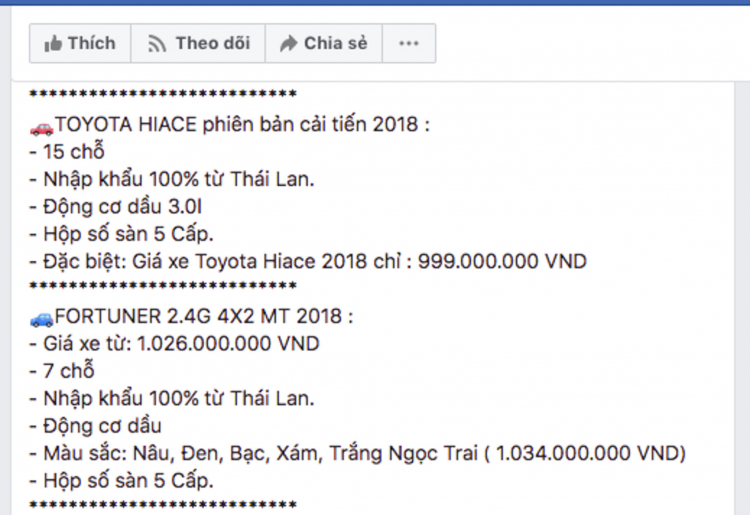 Toyota Hiace 2018 chuyển sang nhập Thái với giá 999 triệu đồng; loại bỏ phiên bản máy xăng 2.7L