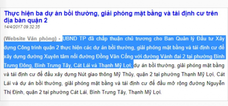 Cập nhật hạ tầng và dự án khu TML