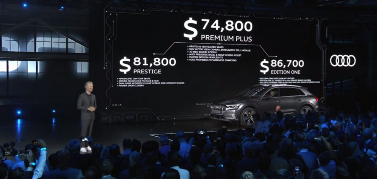 Audi e-tron SUV chính thức ra mắt, giá từ 74.800 USD tại Mỹ