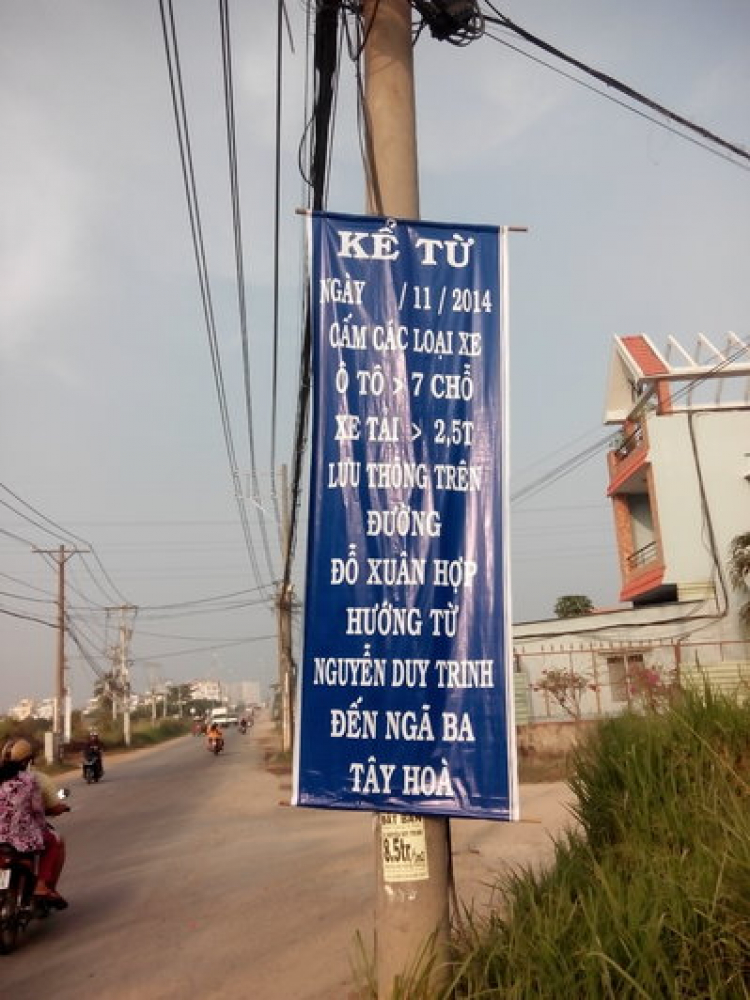 Sắp cấm ô tô 1 chiều đường Đỗ Xuân Hợp Q9 (từ Xa lộ Hà Nội đến Nguễn Duy Trinh)