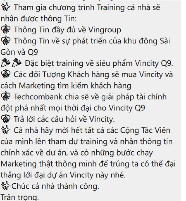 VINCITY Q.9 - những vấn đề liên quan