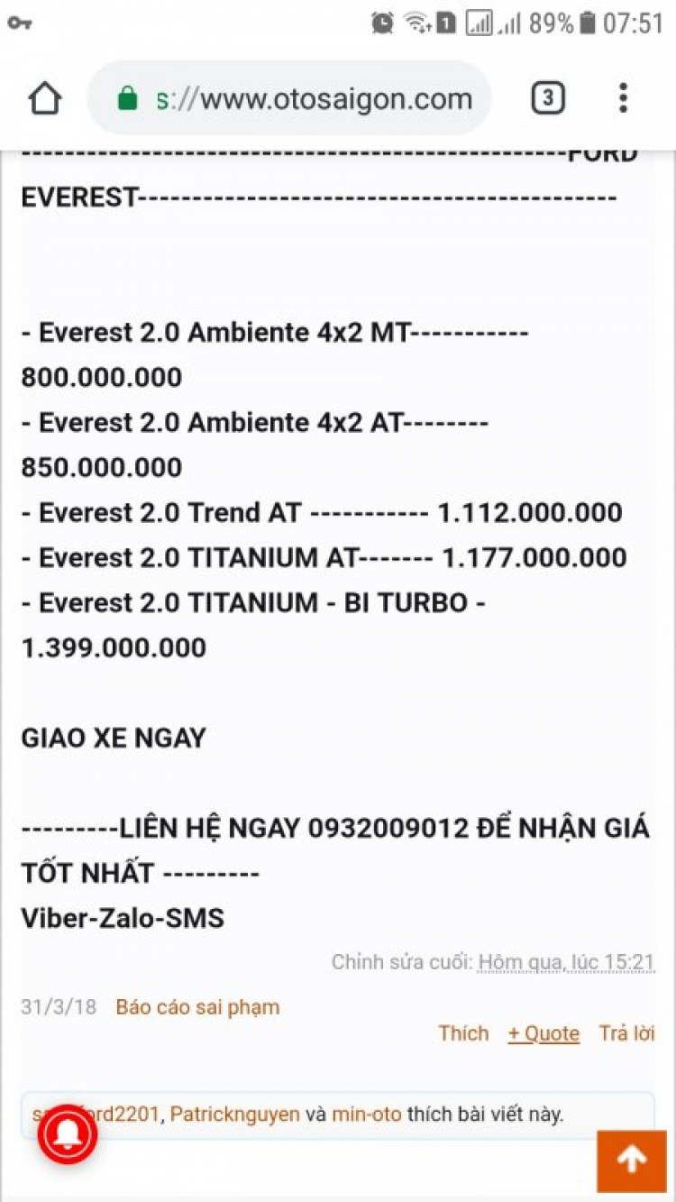 Ford Everest 2.0L 2019 hoàn toàn mới Ford Everest 2.0L 2019 hoàn toàn mới