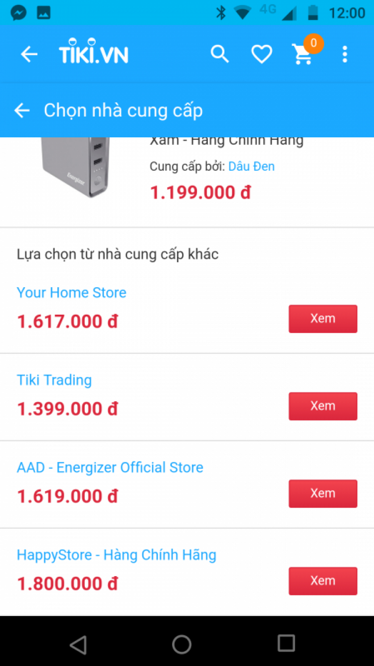 Giá Lazada vs Tiki vs Online