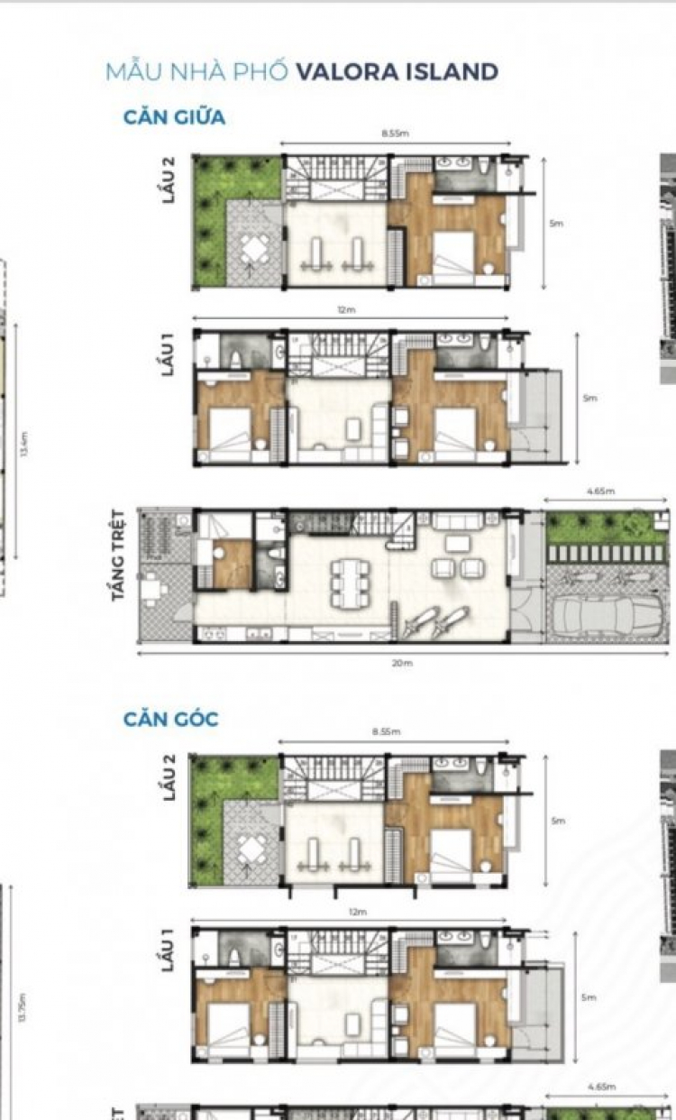 Nhà Phố Liền Kề 3 mặt kênh Valora Island Mizuki Park 5x20m 1 triệt 2 lầu giá 6ty2-LH: 090.666.2356