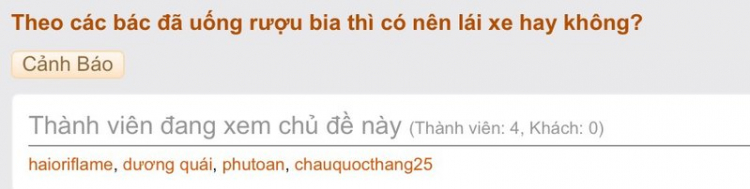 Theo các bác đã uống rượu bia thì có nên lái xe hay không?