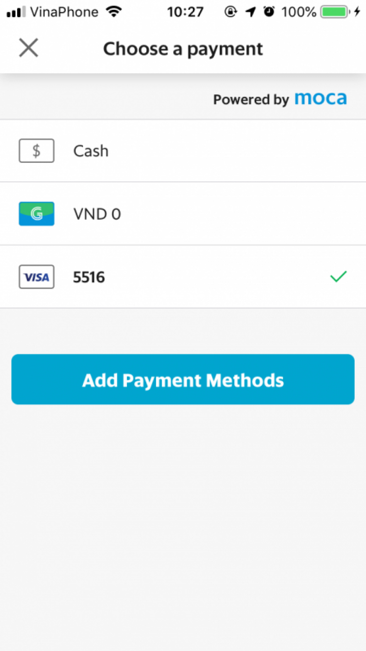 Grab pay , các bác có bị Moca gì gì đó ko ạ?