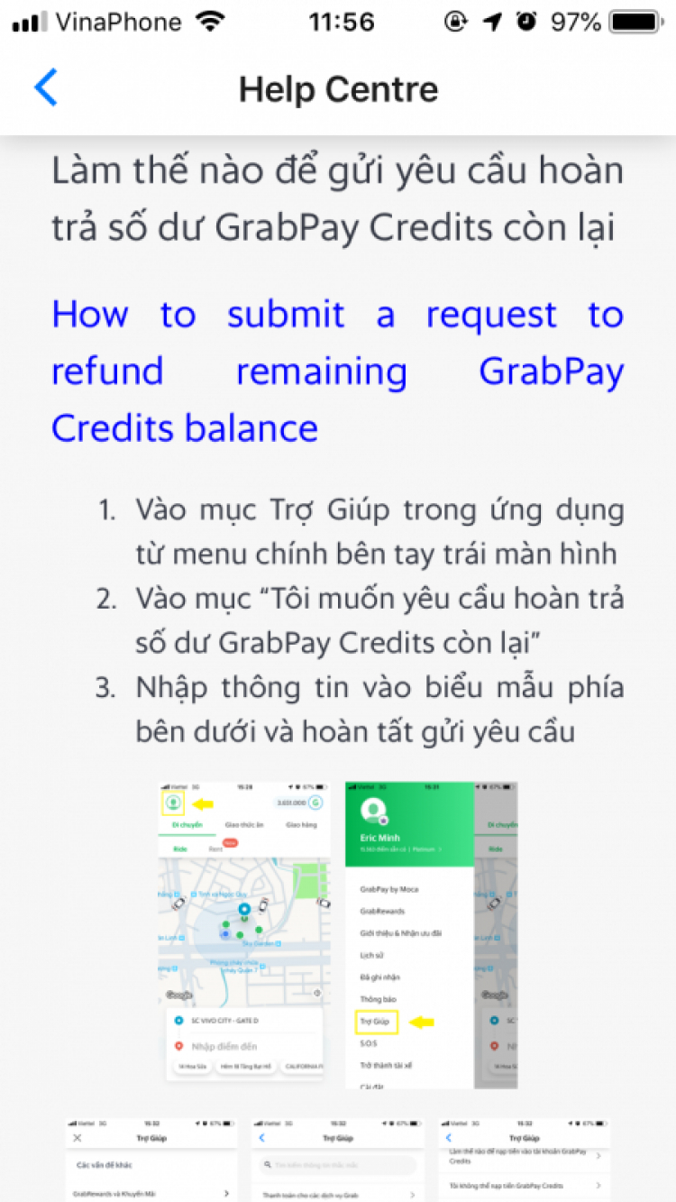 Grab pay , các bác có bị Moca gì gì đó ko ạ?