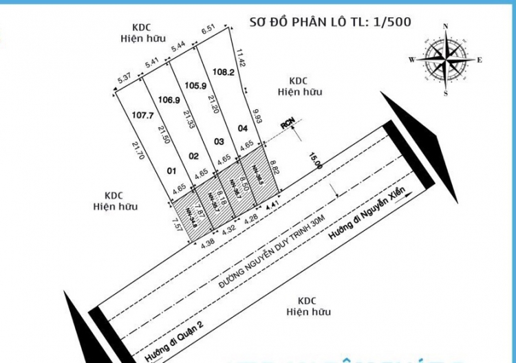 Bán 4 lô liền kề vị trí đẹp mặt tiền Nguyễn Duy Trinh, Phường Trường Thạnh. Quận 9, Tp Hồ Chí Minh.