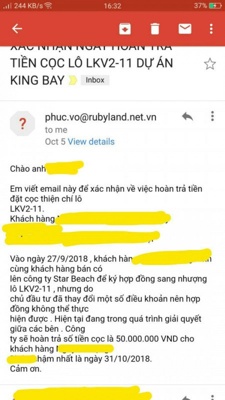 Sàn Rubyland F1 dự án King Bay chối bỏ trách nhiệm Sàn Rubyland F1 dự án King Bay chối bỏ trách nhiệm