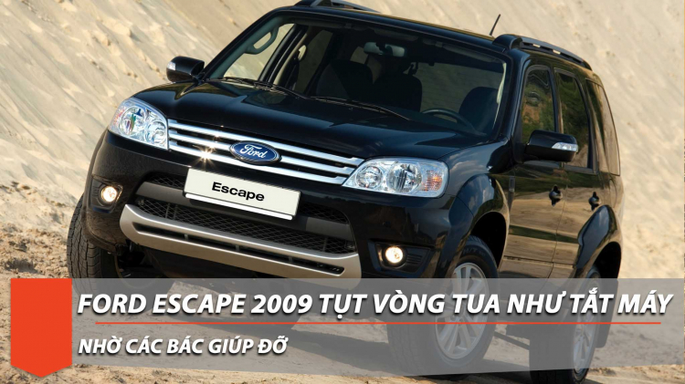 Escape bản 2.3L 2009, hiện tượng đạp phanh dừng ở số D + máy lạnh => vòng tua tụt 5-600v như tắt máy