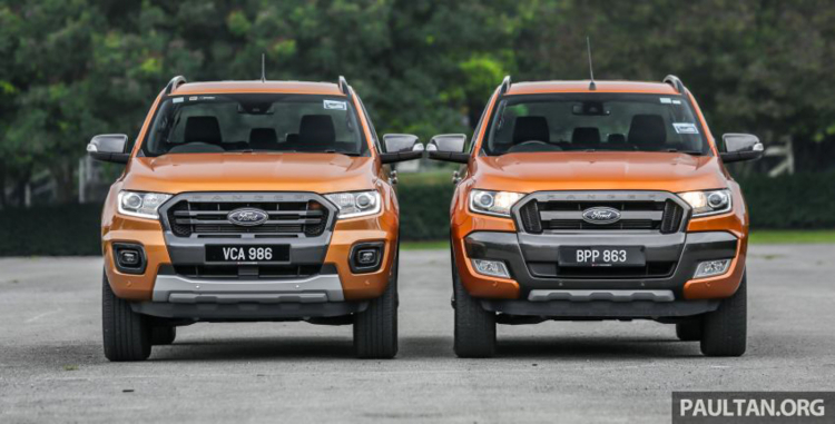 So sánh sự khác biệt giữa 02 phiên bản Ford Ranger Wildtrak 4x4 AT mới và cũ