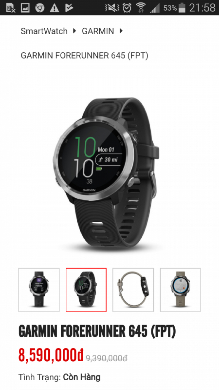 Hỏi về Smartwatch Garmin