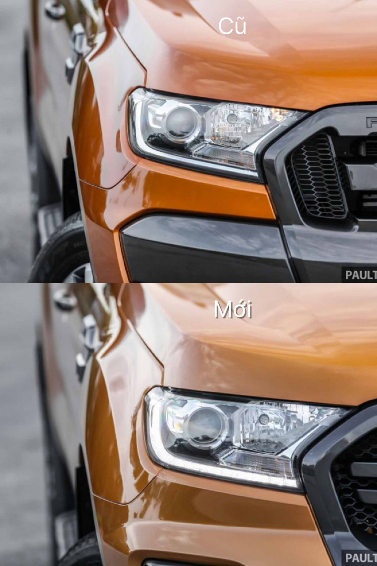 So sánh sự khác biệt giữa 02 phiên bản Ford Ranger Wildtrak 4x4 AT mới và cũ