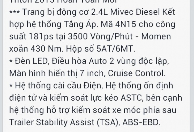 Mitsubishi Triton 2015 chính thức trình làng Mitsubishi Triton 2015 chính thức trình làng