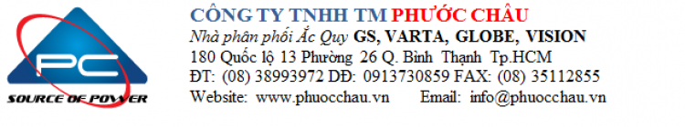 Hệ Thống Phân Phối Ắc Quy Phước Châu cho xe OTO (Toyota, Mazda, KIA, Mec, BMW, Audi)