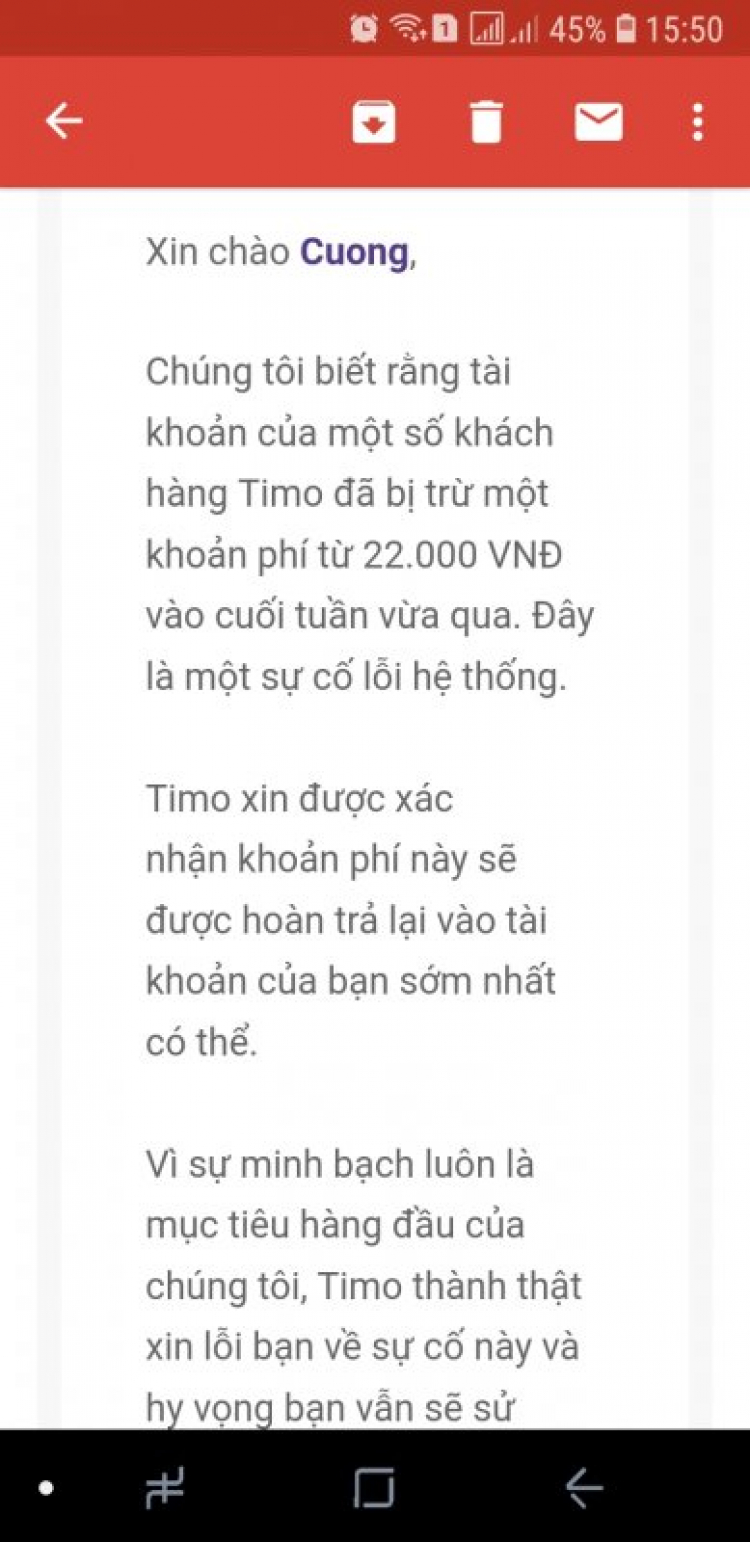 Timo có biến?