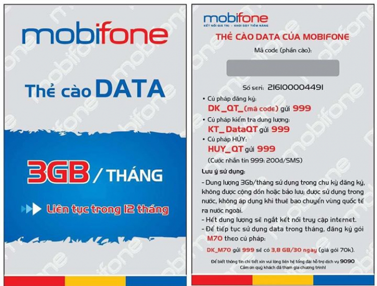 Thẻ data 4G mobiphone nạp 1 lần 220k dùng 12 tháng.