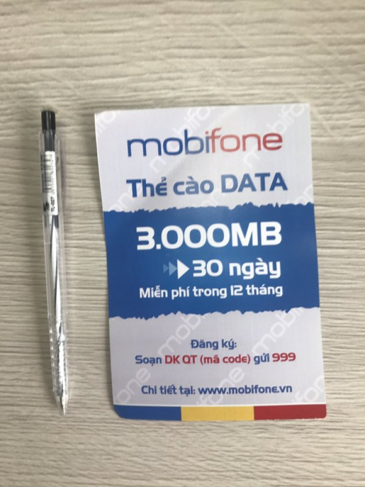 Thẻ data 4G mobiphone nạp 1 lần 220k dùng 12 tháng.