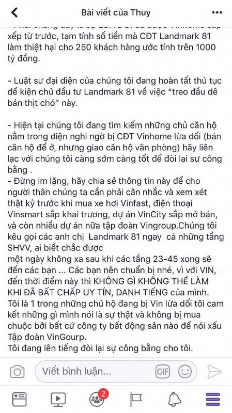 Vincity dời ngày mở bán qua 2019