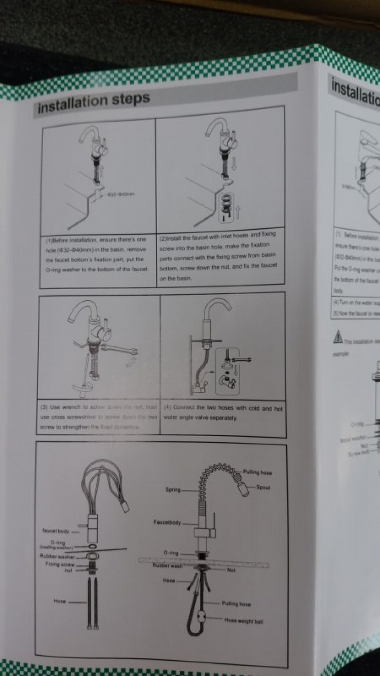 Vòi chậu bếp có dây kéo rút