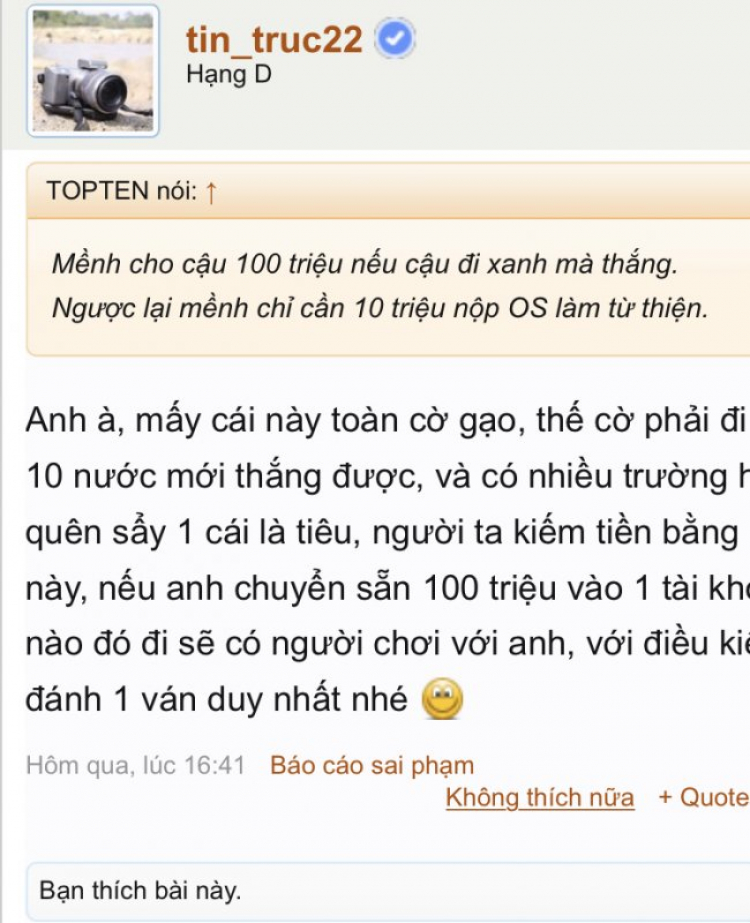 Đỏ đi trước có thắng nổi không mấy bác?