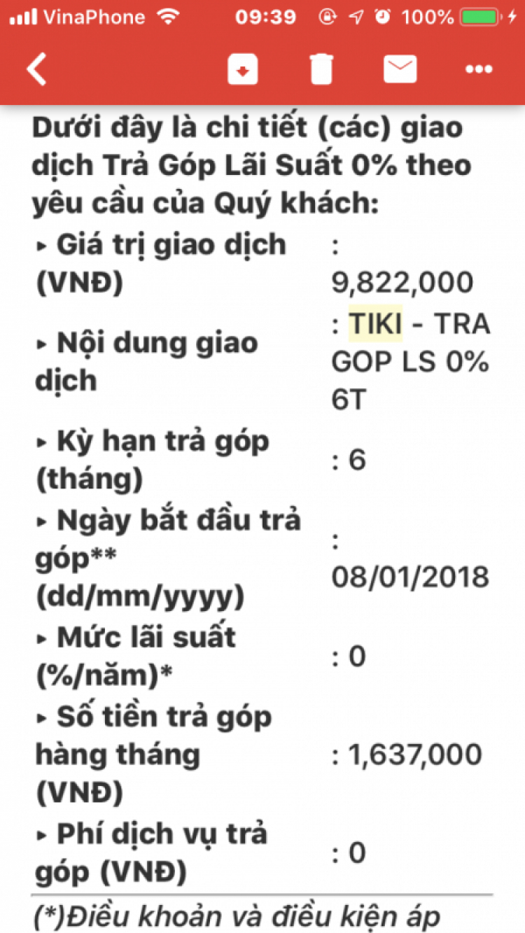 Trả góp 0% trên tiki, adayroi