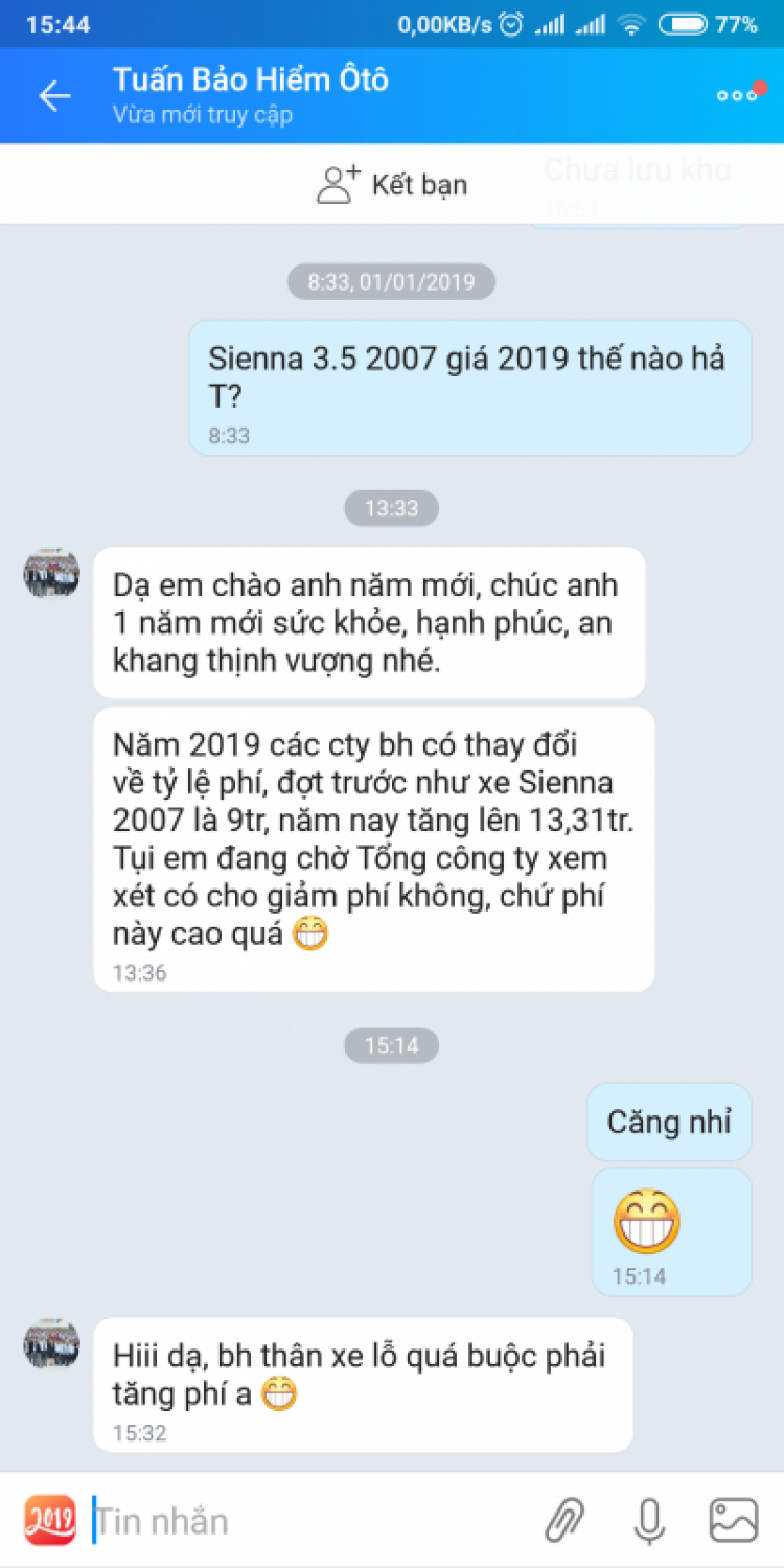 Bảo hiểm 2019 tăng giá