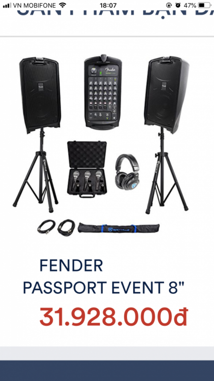 Có anh nào đã dùng Fender Passport Event 8"