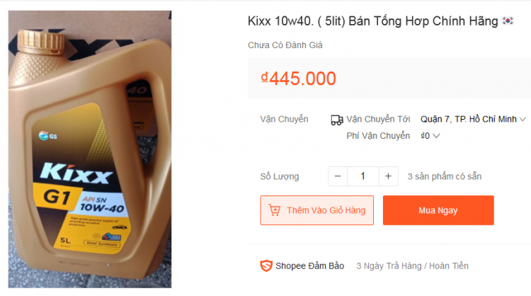 Nhớt Kixx xài ổn áp ko mấy anh? Nhớt Kixx xài ổn áp ko mấy anh?