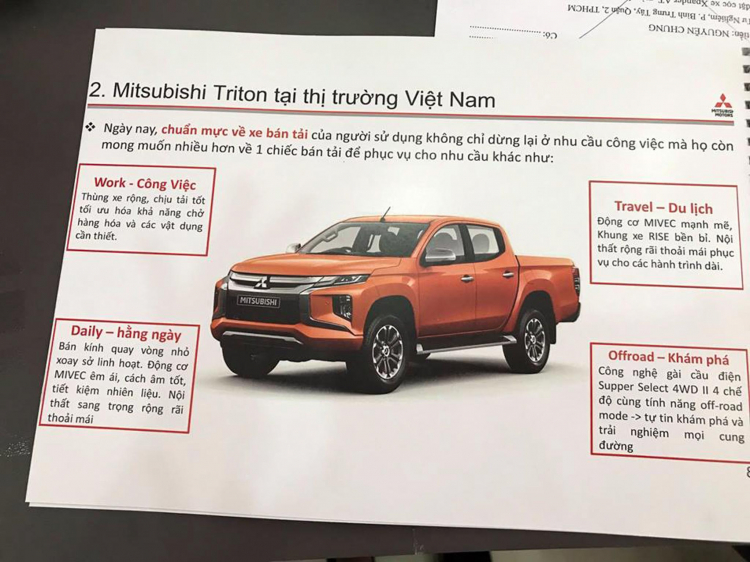 Em gửi Catalogue Mitsubishi Triton 2019 dành cho các bác ngâm cứu