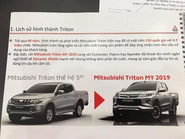 Em gửi Catalogue Mitsubishi Triton 2019 dành cho các bác ngâm cứu