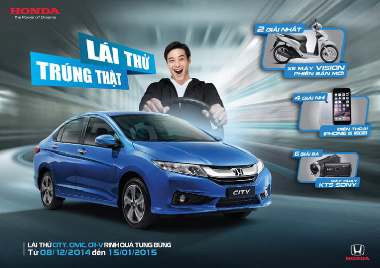 Honda Việt Nam tổ chức chương trình "lái thử trúng thật" 3 mẫu xe mới