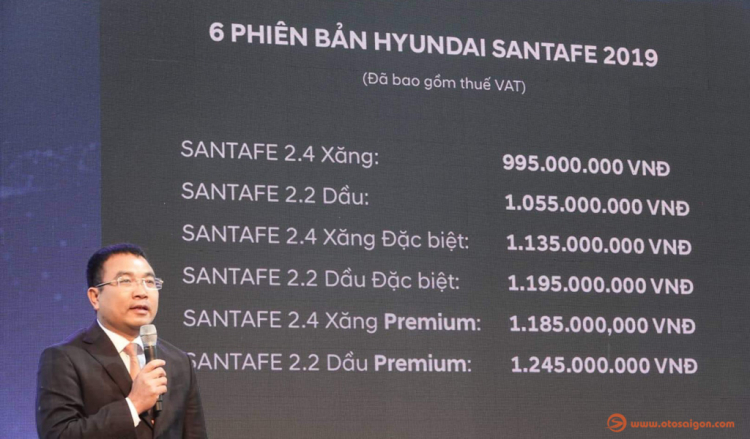 Hyundai Santa Fe 2019 chính thức ra mắt; 6 phiên bản; bản full giá 1,245 tỷ