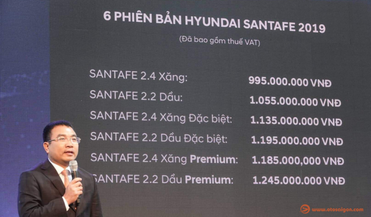 Hyundai Santa Fe 2019 chính thức ra mắt; 6 phiên bản; bản full giá 1,245 tỷ Hyundai Santa Fe 2019 chính thức ra mắt; 6 phiên bản; bản full giá 1,245 tỷ