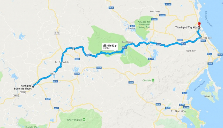 Hành trình SG - BMT - Phú Yên - SG