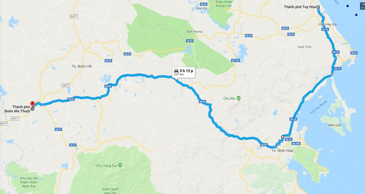 Hành trình SG - BMT - Phú Yên - SG