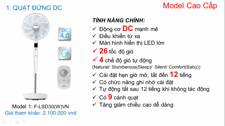 Đánh giá quạt đứng Toshiba F-LSD10 Đánh giá quạt đứng Toshiba F-LSD10