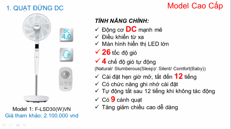 Đánh giá quạt đứng Toshiba F-LSD10