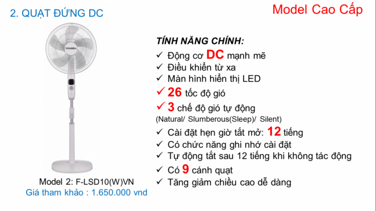 Đánh giá quạt đứng Toshiba F-LSD10 Đánh giá quạt đứng Toshiba F-LSD10