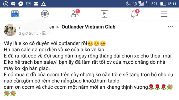 Outlander có thật sự hot đến độ không giao kịp xe cho khách cọc cả 1.5 tháng mà không có xe giao