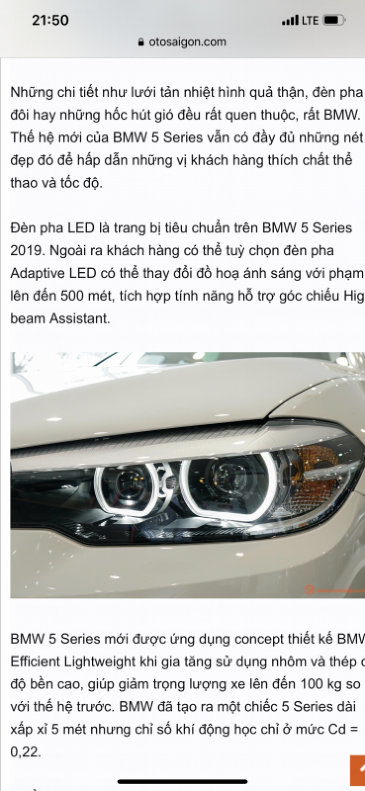 BMW 5 Series 2019 chính hãng có giá từ 2,389 tỷ đồng; bản 520i xài động cơ 1.6L