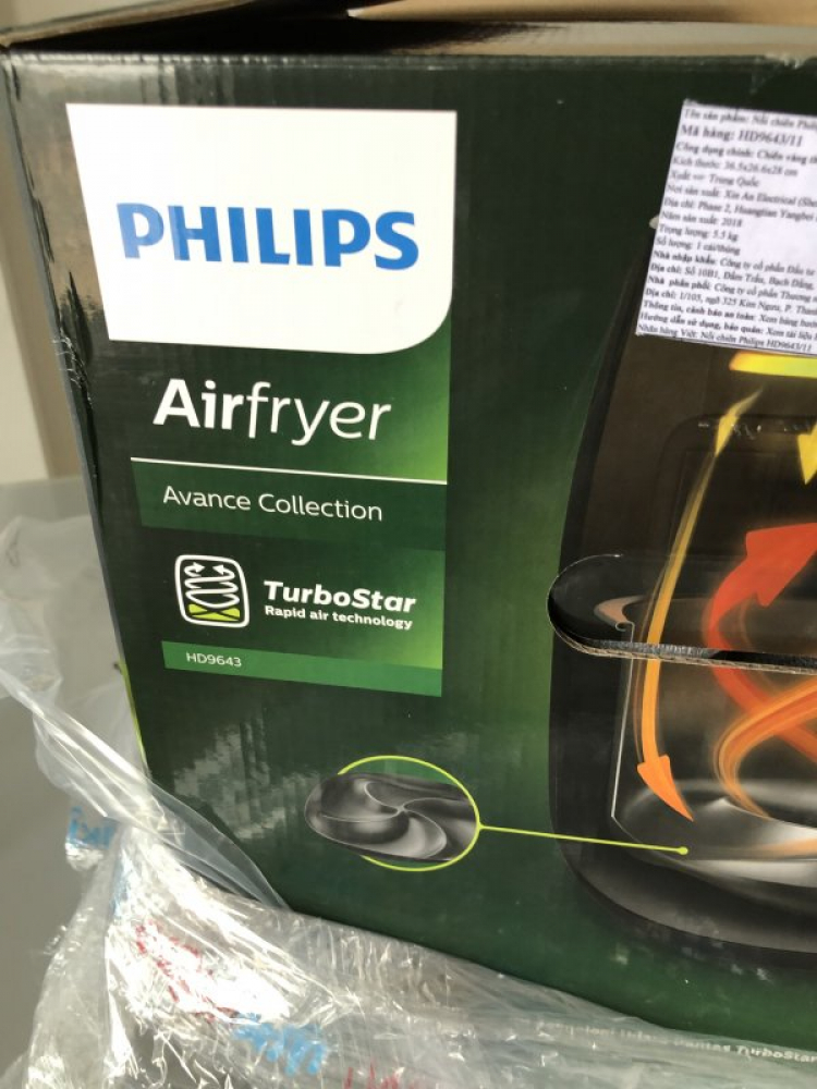 Trên tay chảo chiên ko dầu Philips Airfryer HD9643