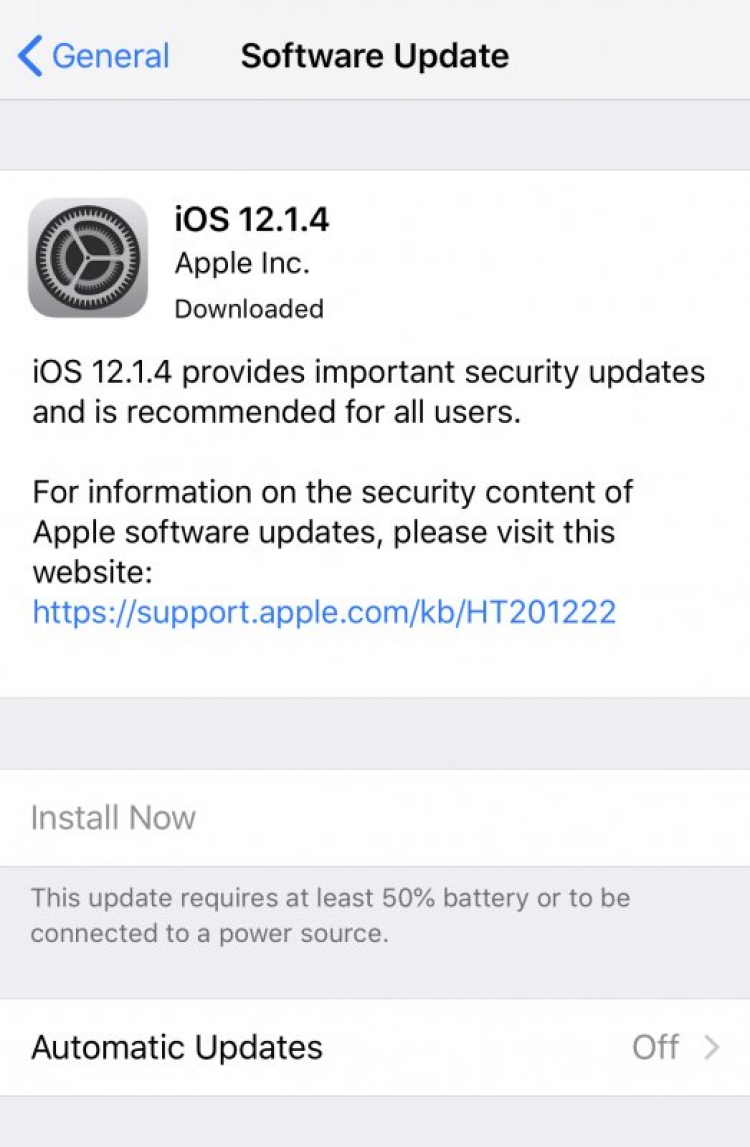 Lưu danh bạ trên ios 12