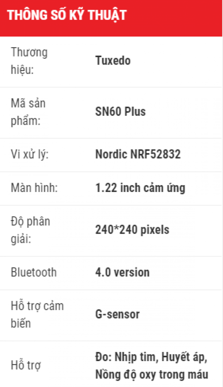 Đánh giá thời lượng pin của đồng hồ Tuxedo SN60Plus